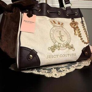 Juicy Couture Daydreamer Tote Classic Juicy Lover Crystal Velour NWT